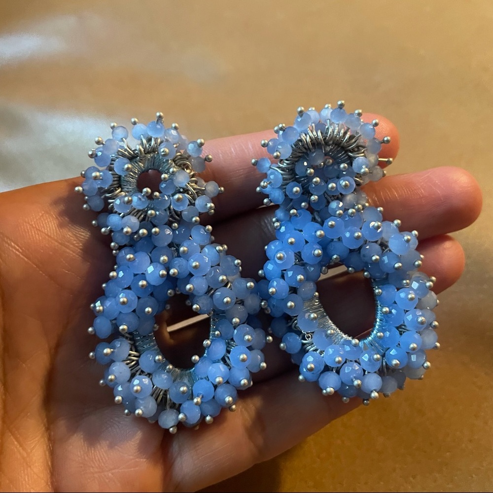 Beaded mesh earrings